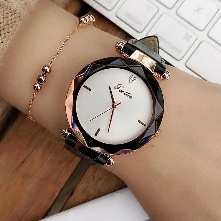 Casual Leather Strap Women's Watch