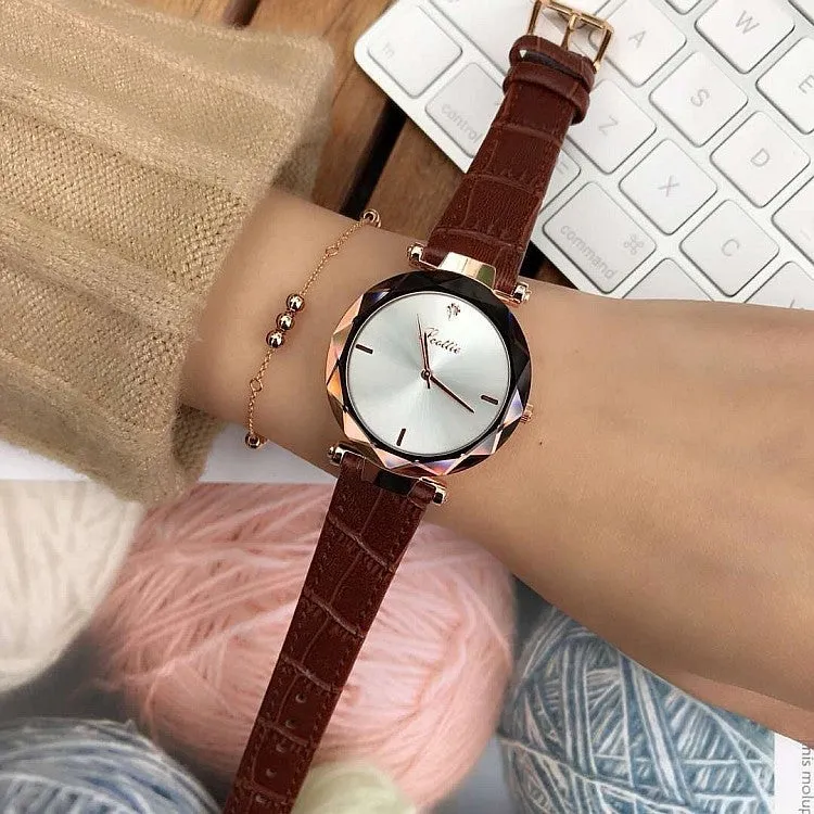 Casual Leather Strap Women's Watch