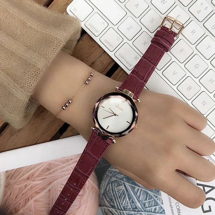 Casual Leather Strap Women's Watch