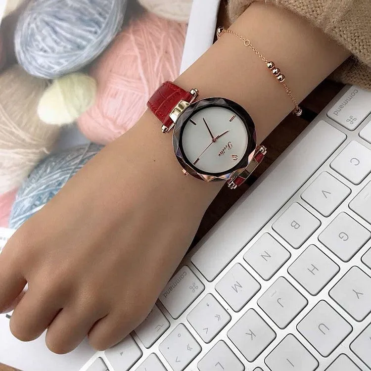 Casual Leather Strap Women's Watch