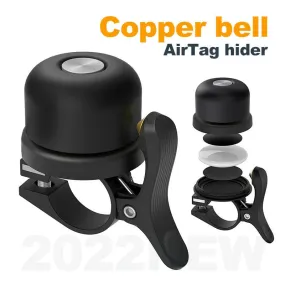 Classic Brass Bike Bell For Apple AirTag Case Waterproof Bike Mount Bicycle Bell For Air Tag GPS Tracker Under Bike Bell Holder