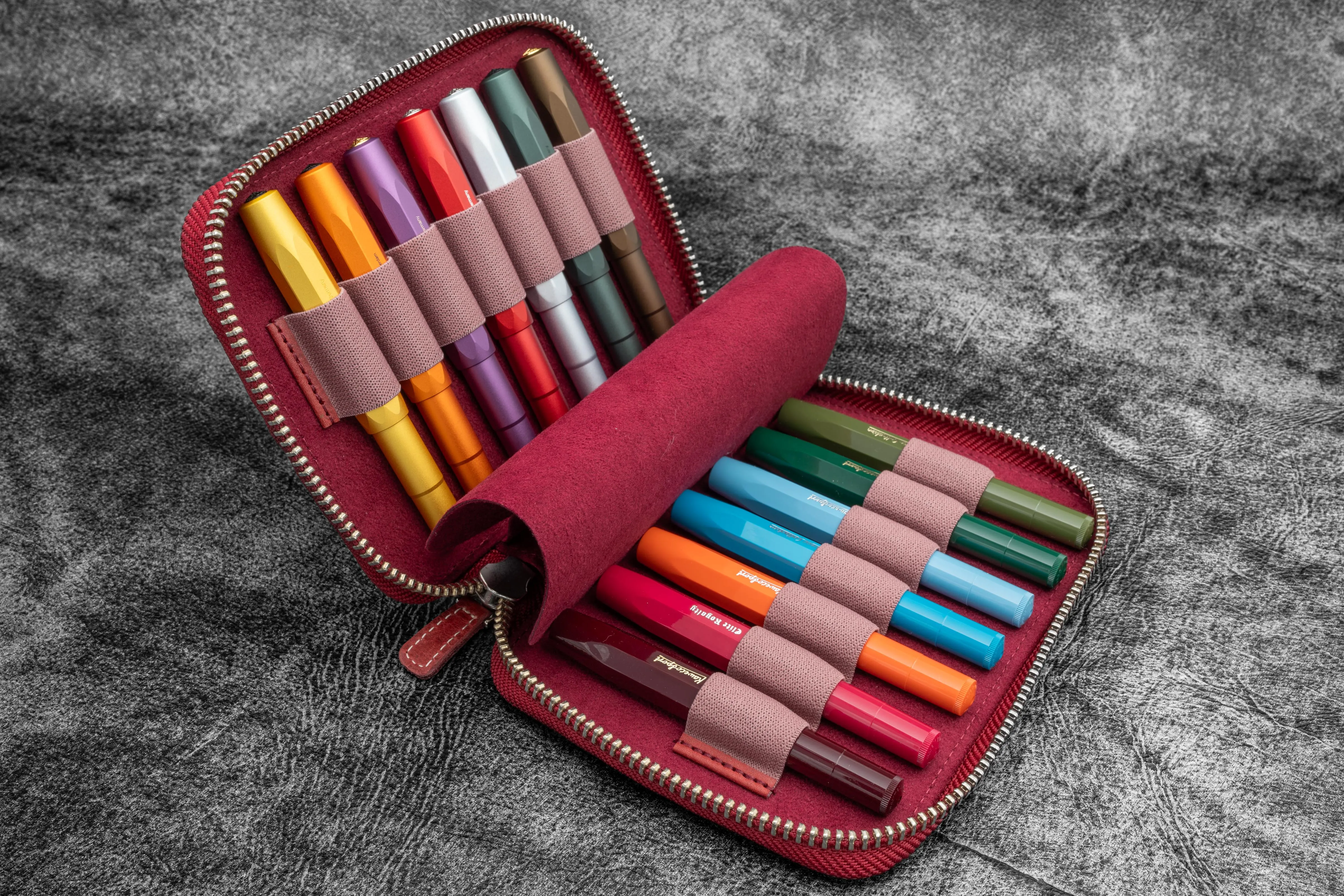 Collector Pen Case for 14 Kaweco Pens - Carmine Red