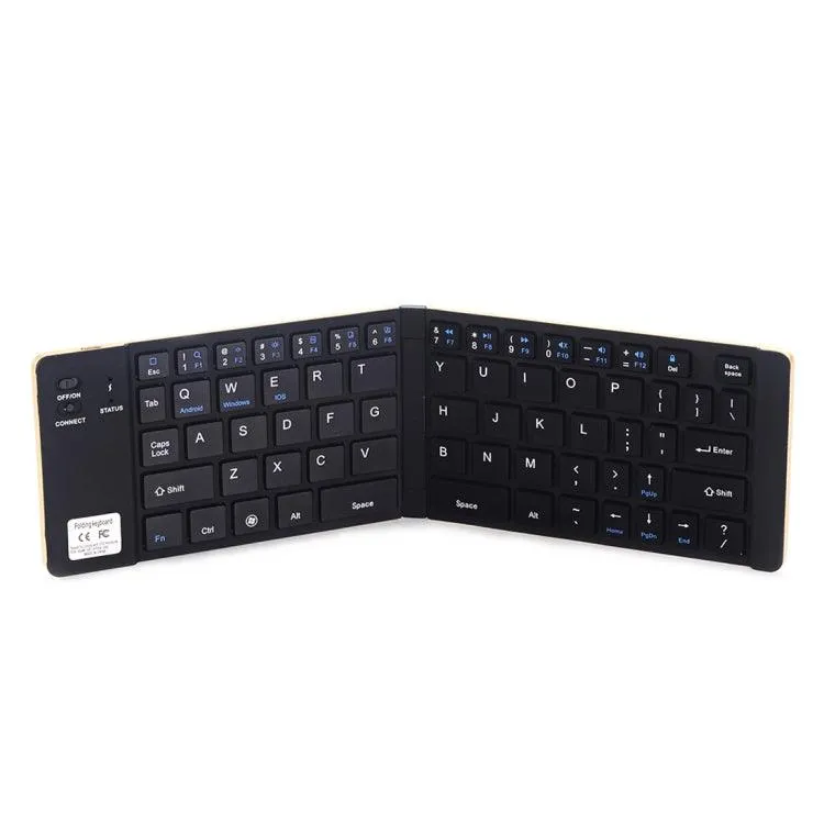 Compact Foldable Bluetooth Keyboard with Integrated Stand for Android, iOS, and Windows