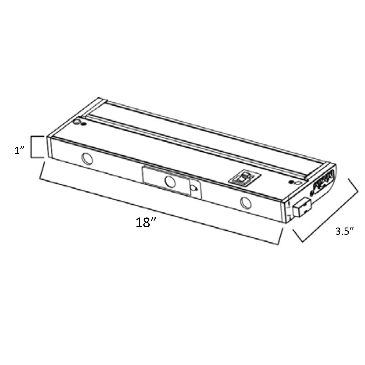 CounterMax 5K 18 Inch LED Under Cabinet Light, 2700K to 5000K, 1200 Lumens, 120V, Nickel