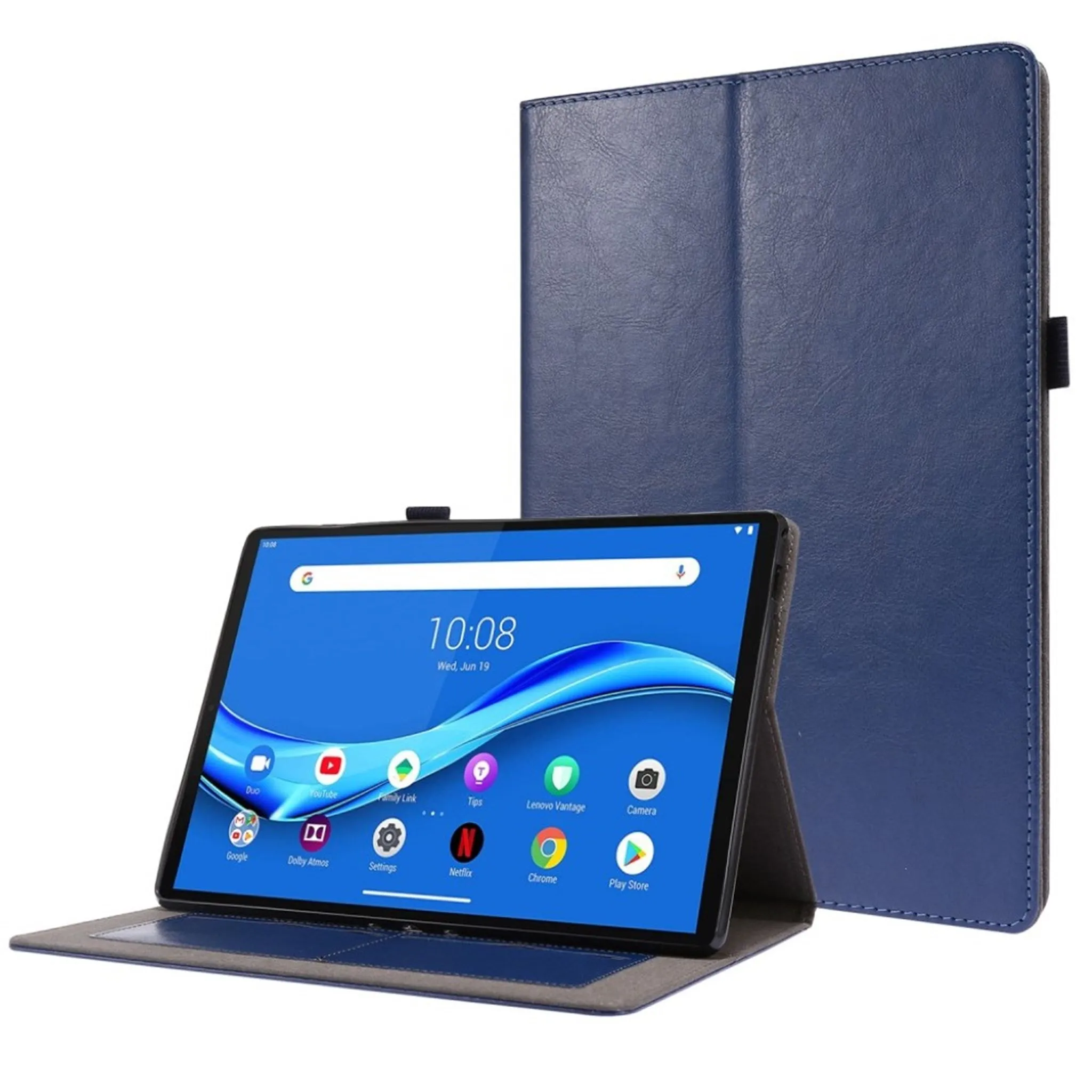 Crazy Horse Lenovo Tab M10 leather flip case - Blue