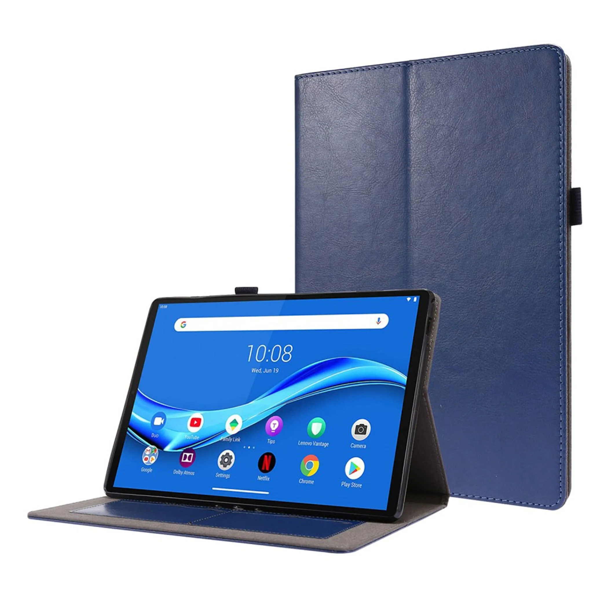 Crazy Horse Lenovo Tab M10 leather flip case - Blue