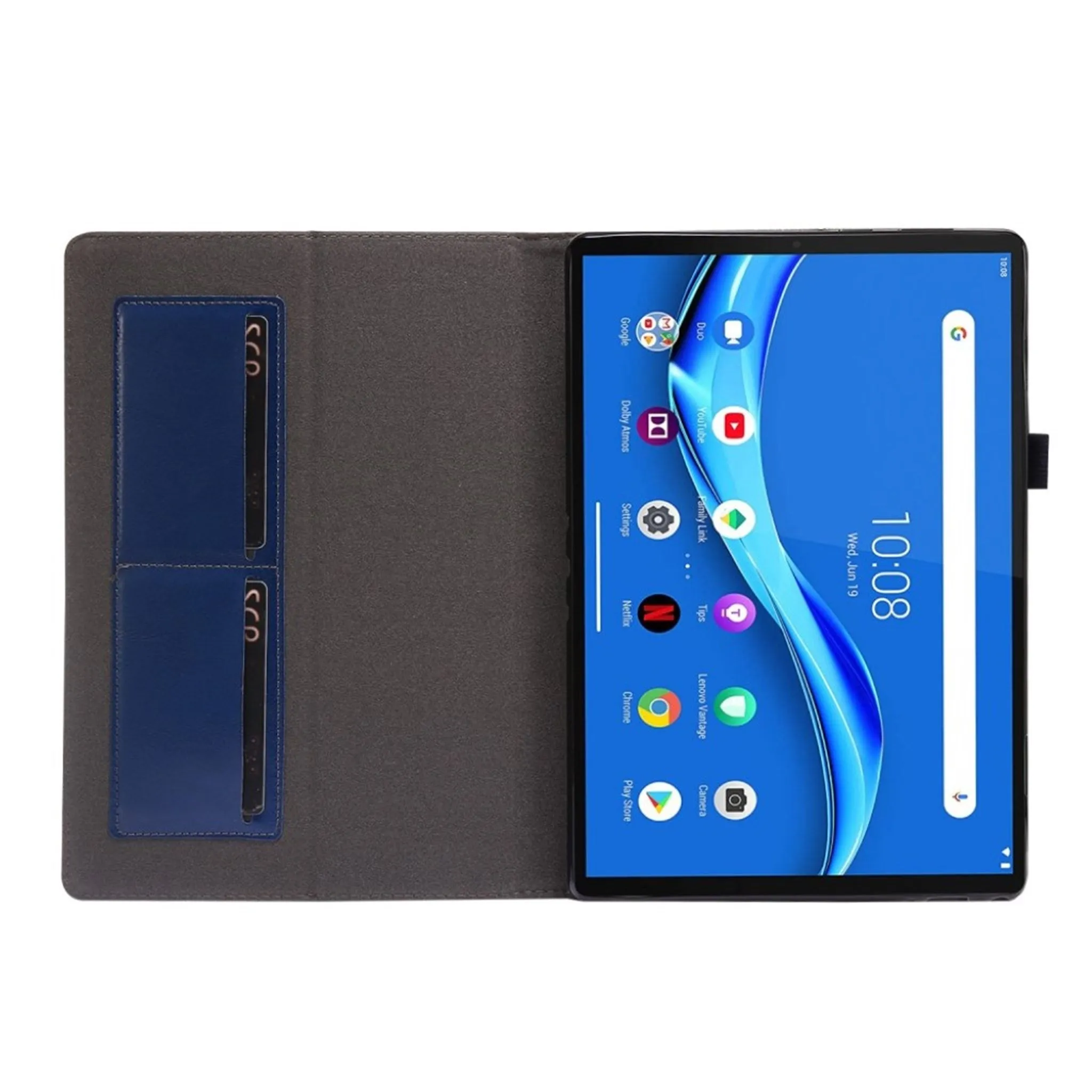 Crazy Horse Lenovo Tab M10 leather flip case - Blue