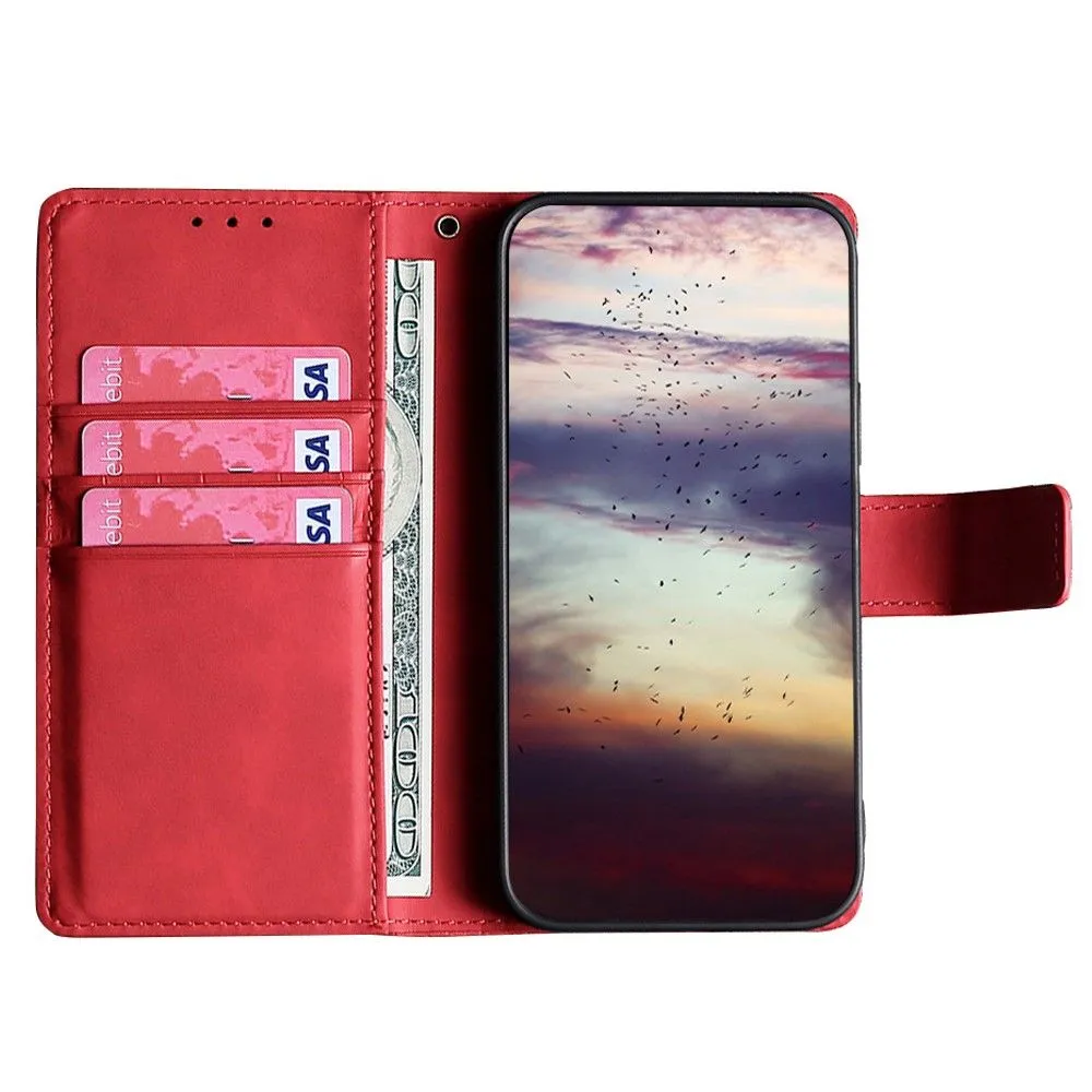 Crocodile textured leather case for OnePlus 9RT 5G - Red