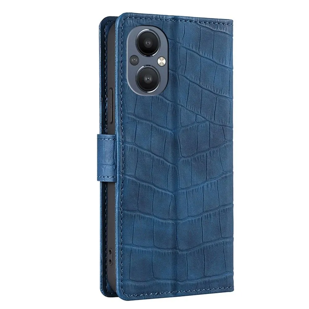 Crocodile textured leather case for OnePlus Nord N20 5G - Blue