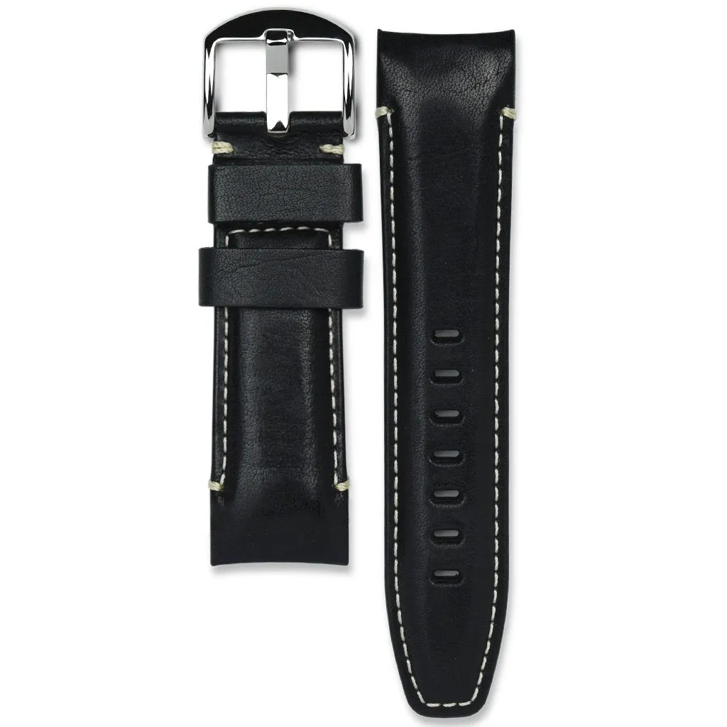 Curved End Leather Strap for Panerai Luminor Submersible Models with Tang Buckle