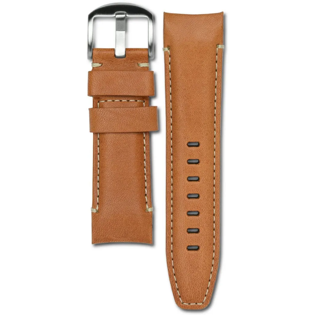 Curved End Leather Strap for Panerai Luminor Submersible Models with Tang Buckle