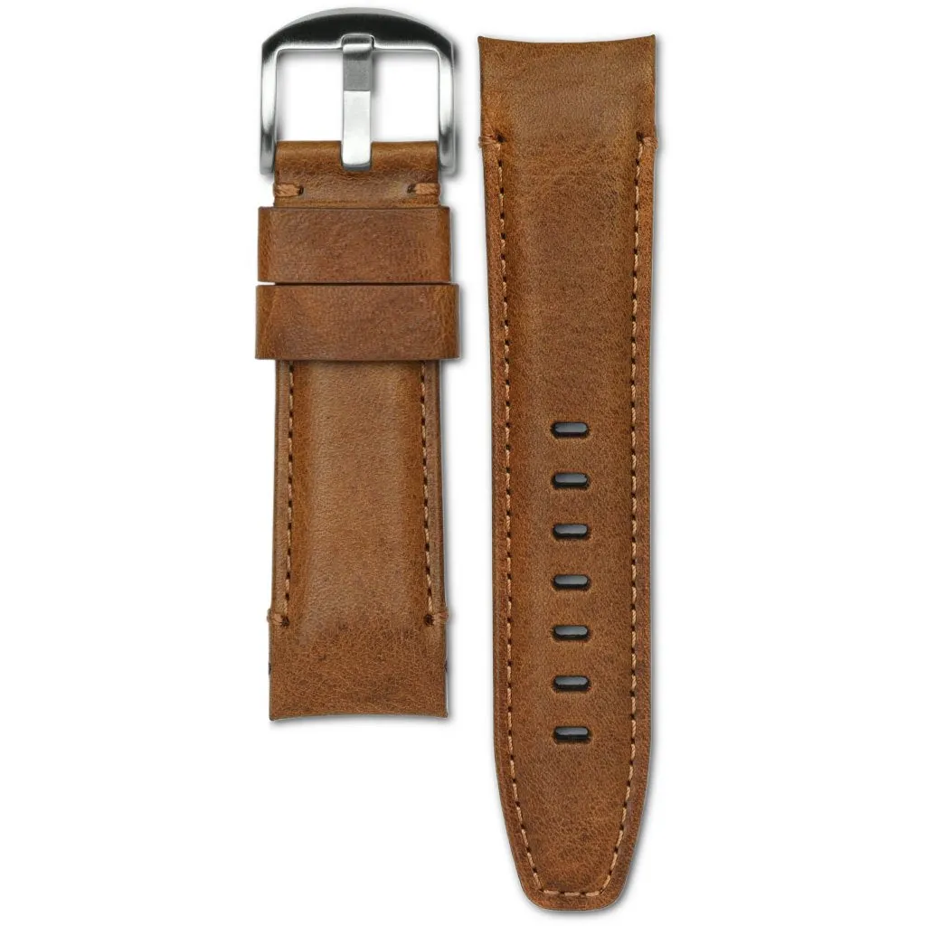 Curved End Leather Strap for Panerai Luminor Submersible Models with Tang Buckle