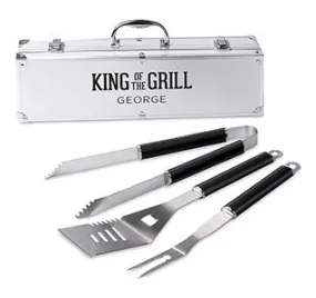 Custom Groomsmen BBQ Grill Set - Square Emblem