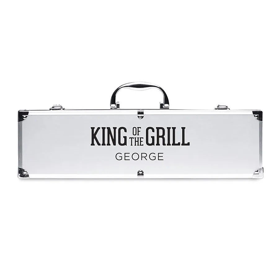 Custom Groomsmen BBQ Grill Set - Square Emblem