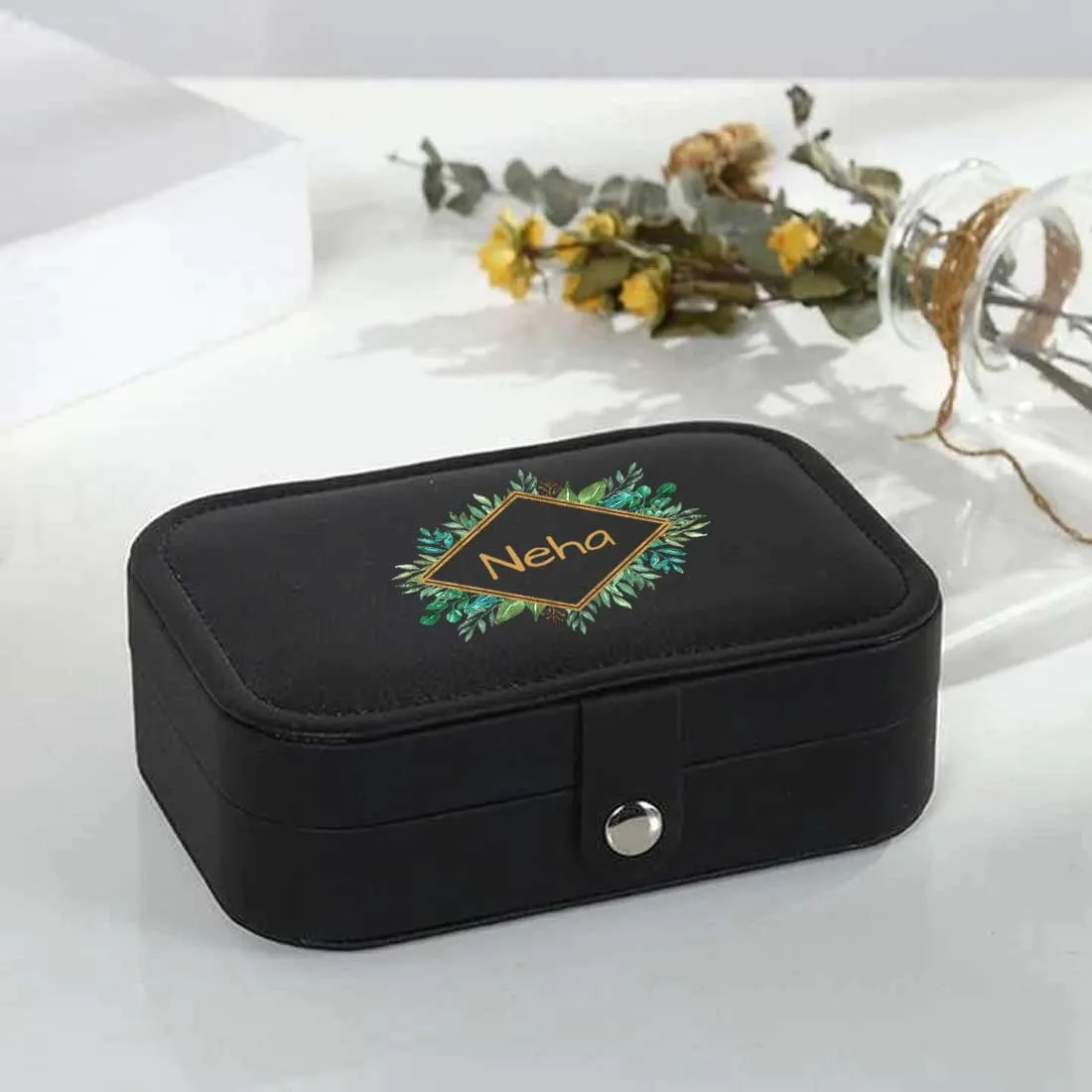 Custom Jewelry Box for Ladies Travel Storage Case for Rings Earrings and Pendants - Tropical