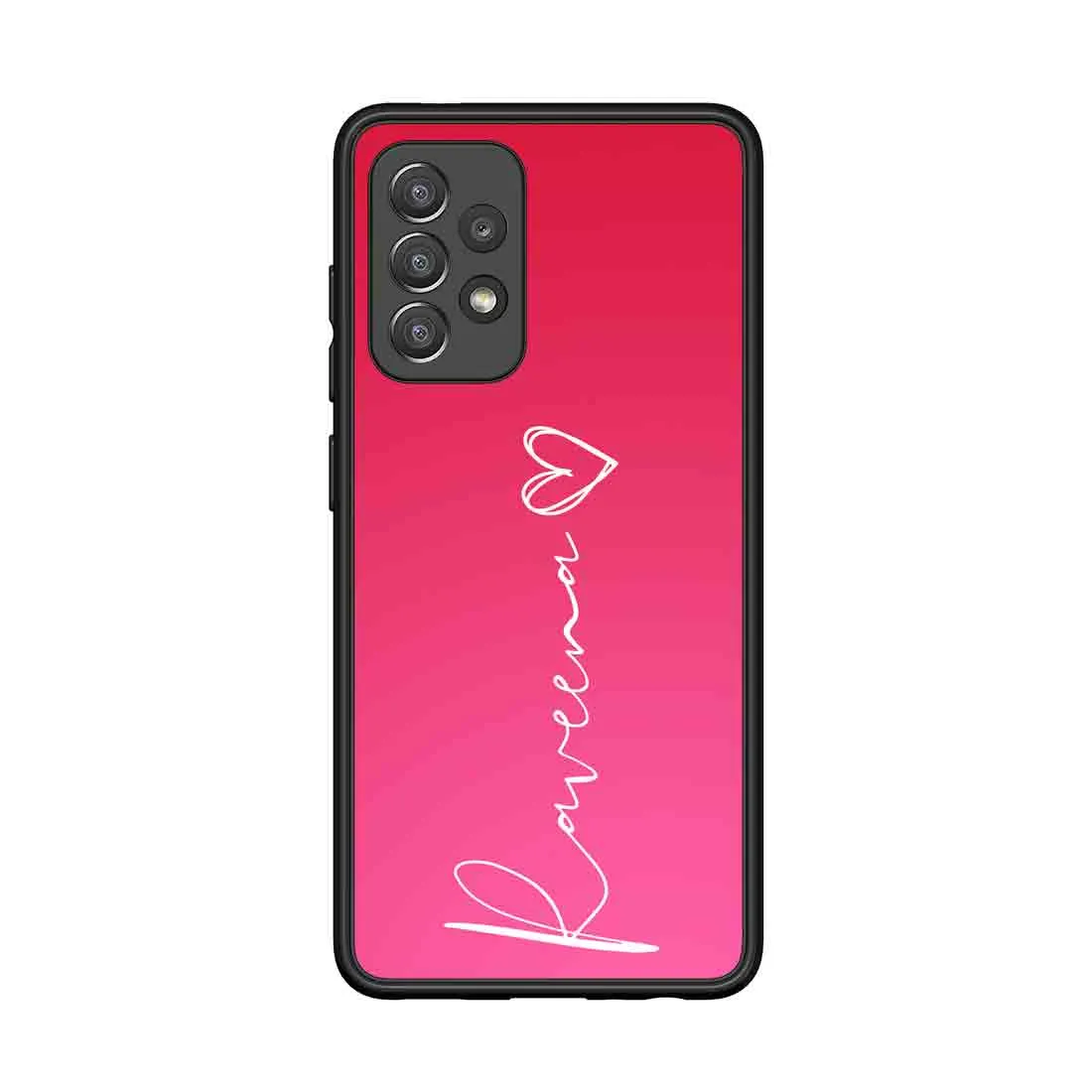 Customized Samsung A52 Back Cover Pink Phone Case with Signature Calligraphy Name