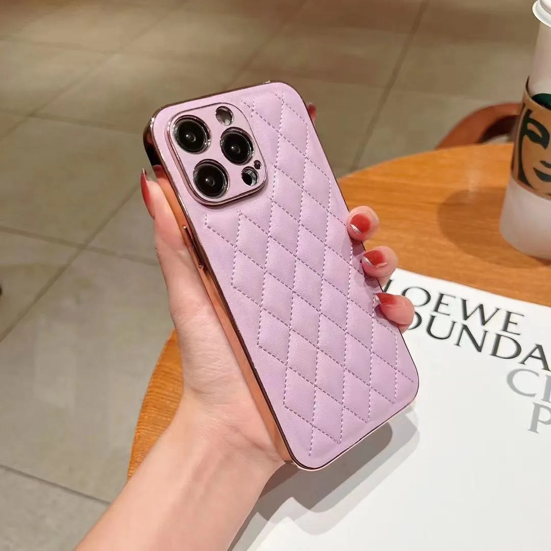 Diamond Leather Pattern Phone Case Drop resistant Protective Shell