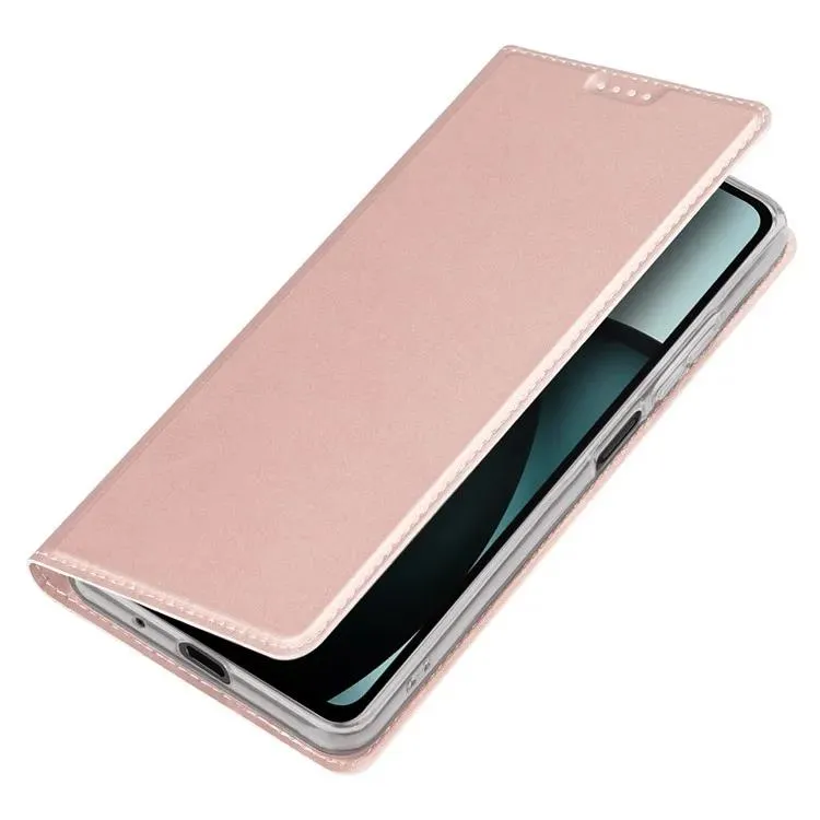 DUX DUCIS Skin Pro Faux Leather Wallet Flip Case for Xiaomi Poco 61 / Redmi A3/ Redmi A3x - Rose Gold