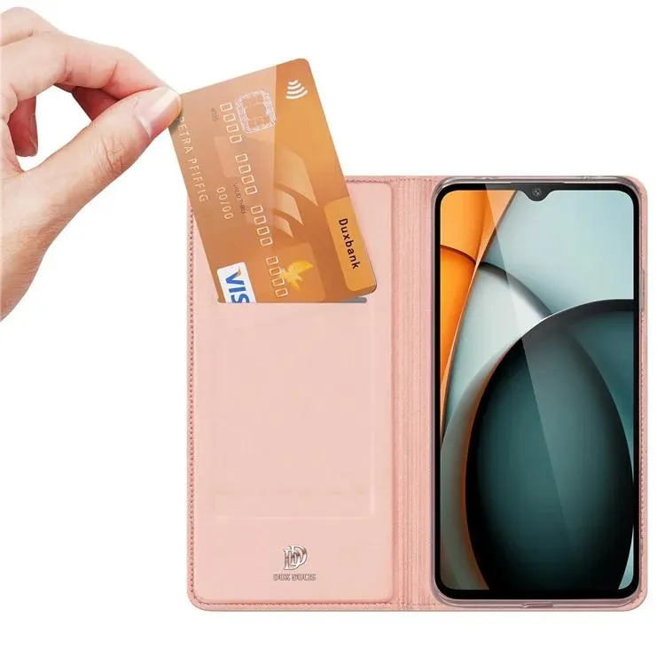 DUX DUCIS Skin Pro Faux Leather Wallet Flip Case for Xiaomi Poco 61 / Redmi A3/ Redmi A3x - Rose Gold