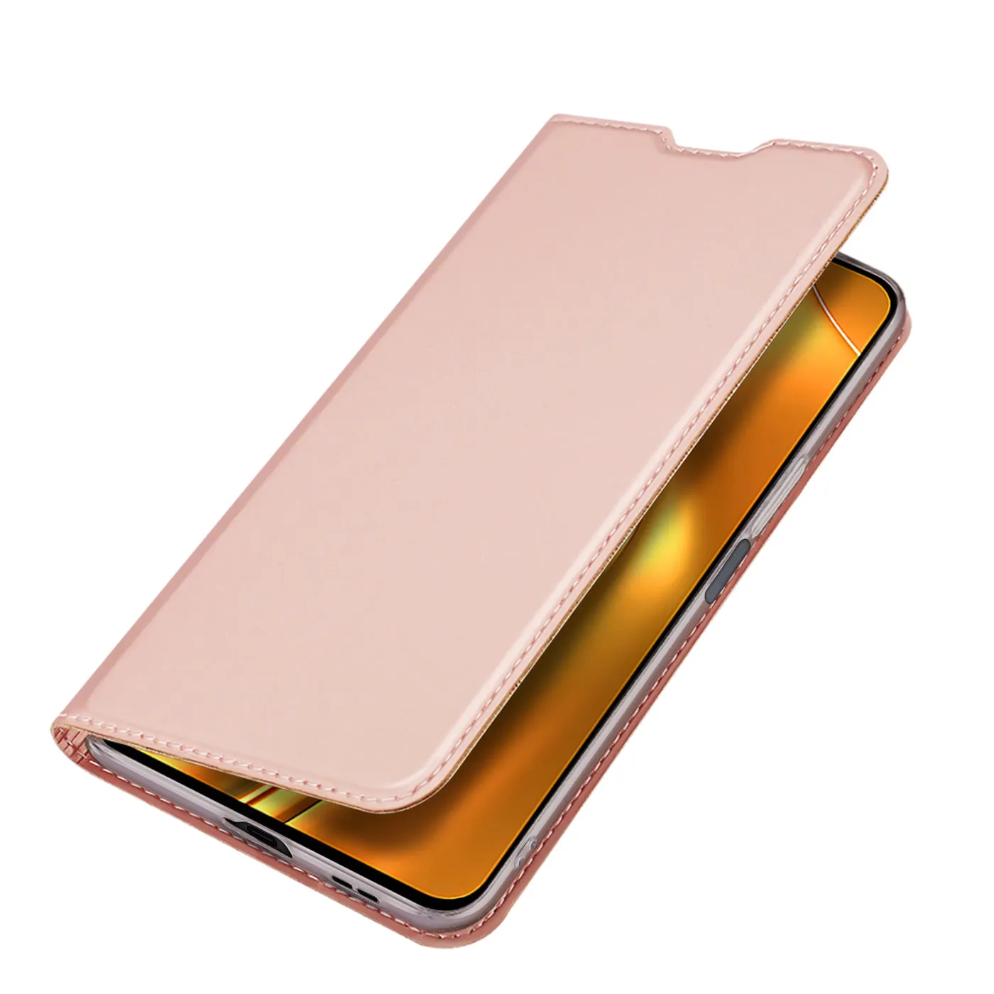 DUX DUCIS Skin Pro Faux Leather Wallet Flip Case for Xiaomi Poco F4 / F4 5G - Rose Gold