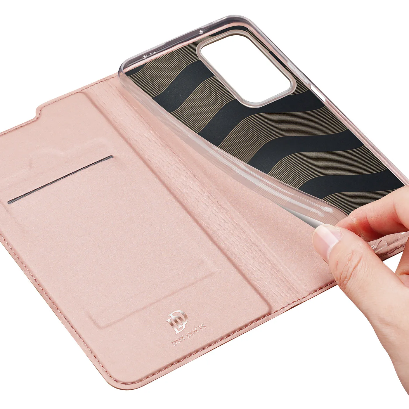 DUX DUCIS Skin Pro Faux Leather Wallet Flip Case for Xiaomi Poco F4 / F4 5G - Rose Gold