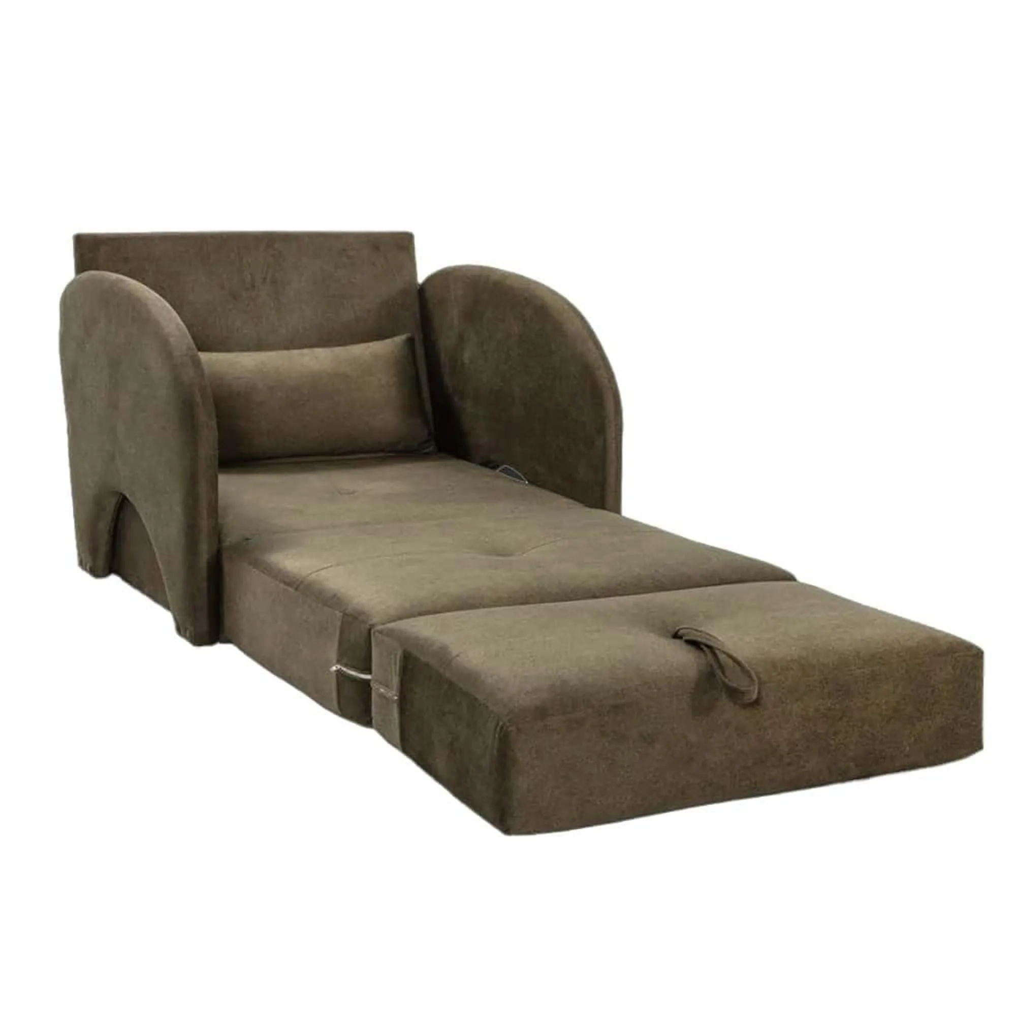 Easy-Flip Deluxe Chair Bed in Beige Fabric