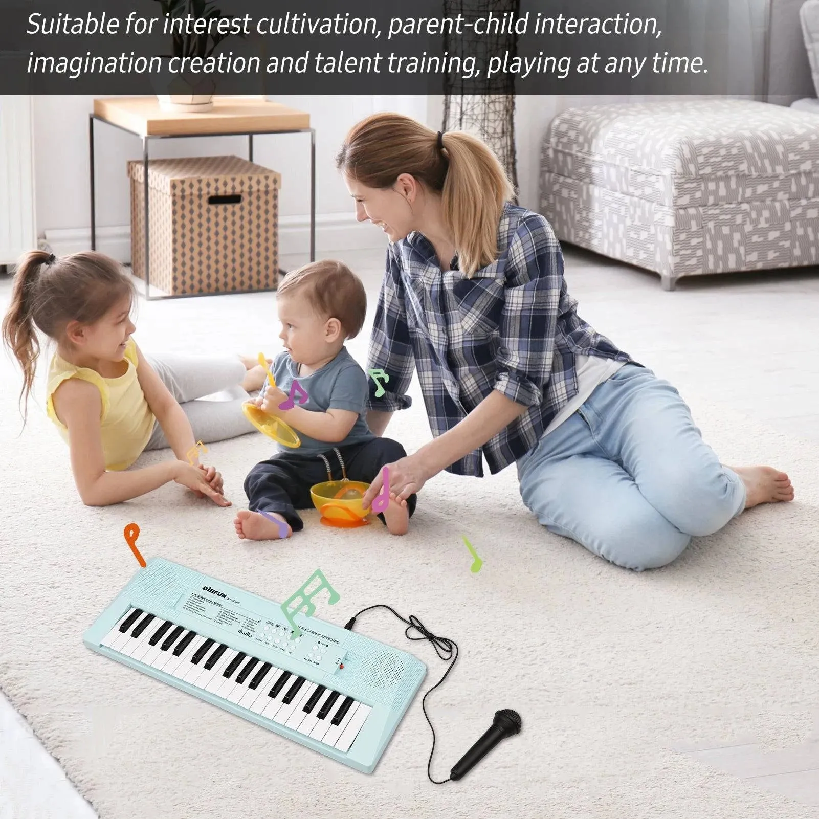 Electronic Piano with Mini Keyboard 37-Key Electronic Keyboard Piano Children' s Piano Electronic Musical Instrument