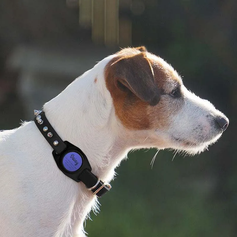 Engraved Airtag Dog Collar Holder, Personalized Airtag Case for Dogs