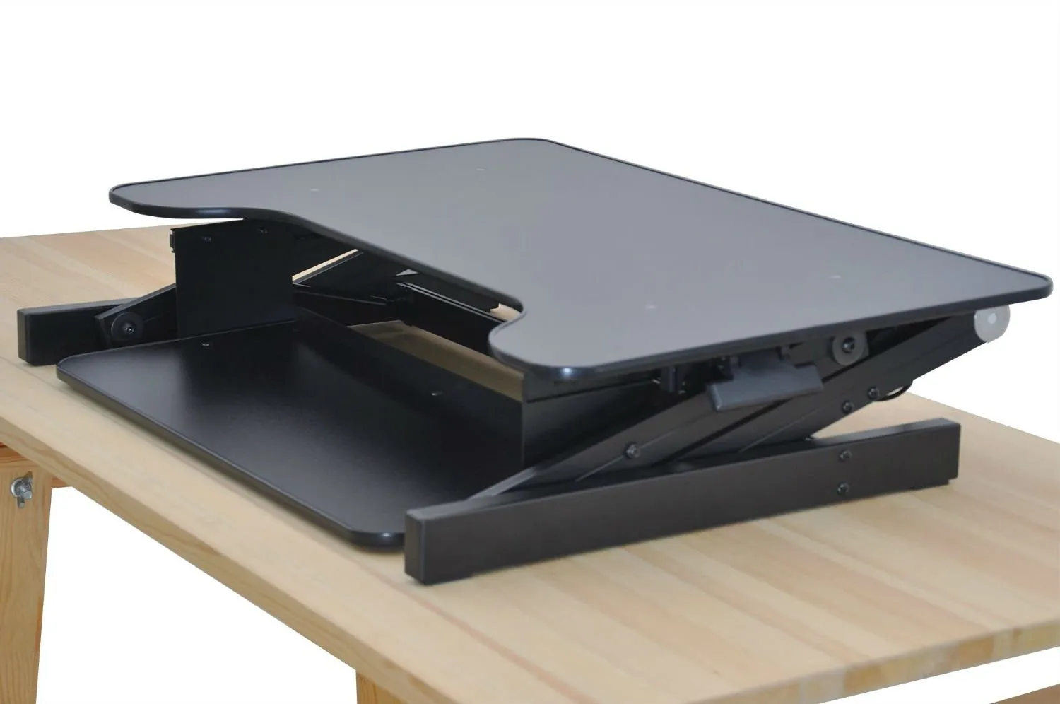 Ergonomic Adjustable Height Standing Desk Monitor Stand 32" Wide Desk Converter in Black