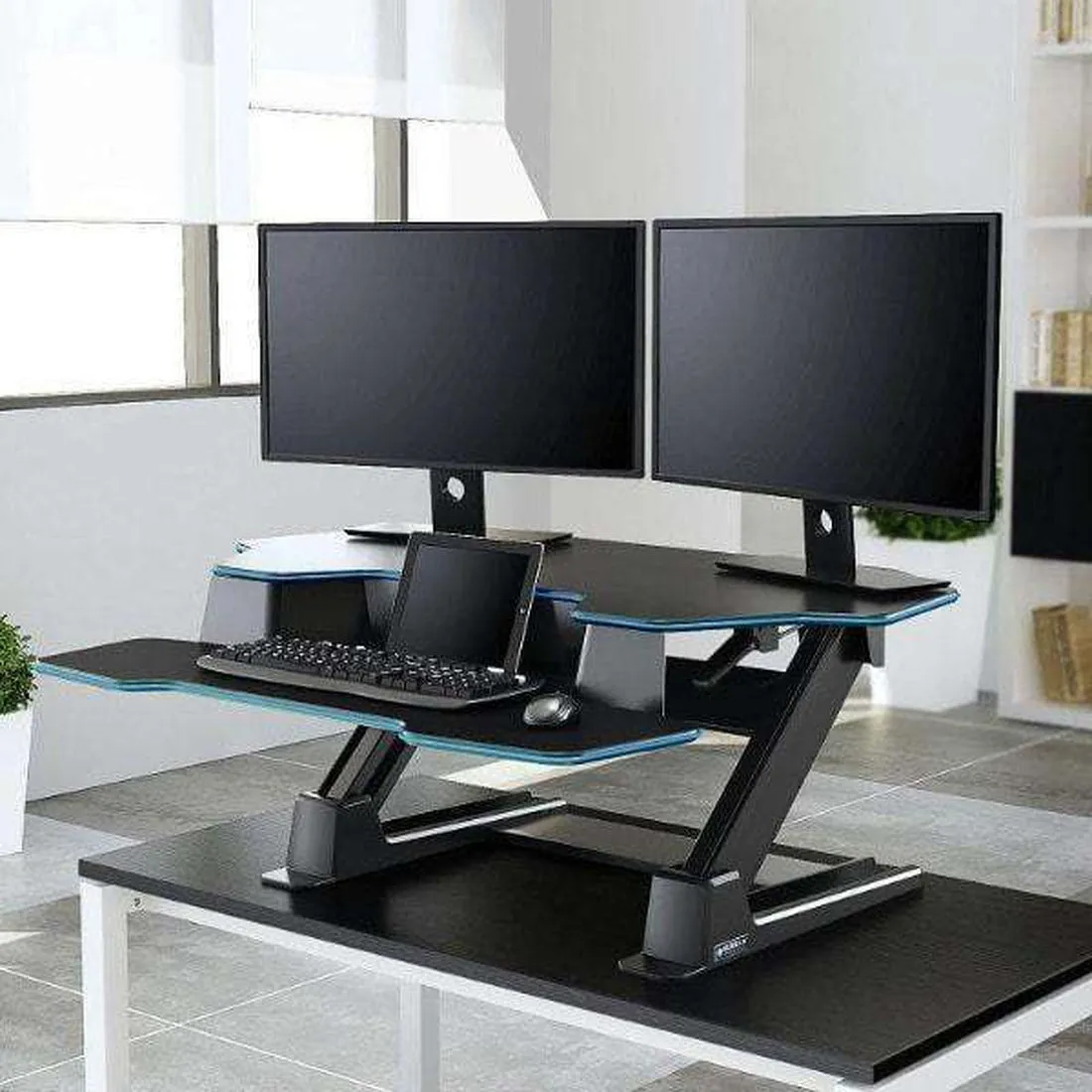 Eureka Ergonomic Black 46" Gaming Standing Desk Converter XL, ERK-CV-46B