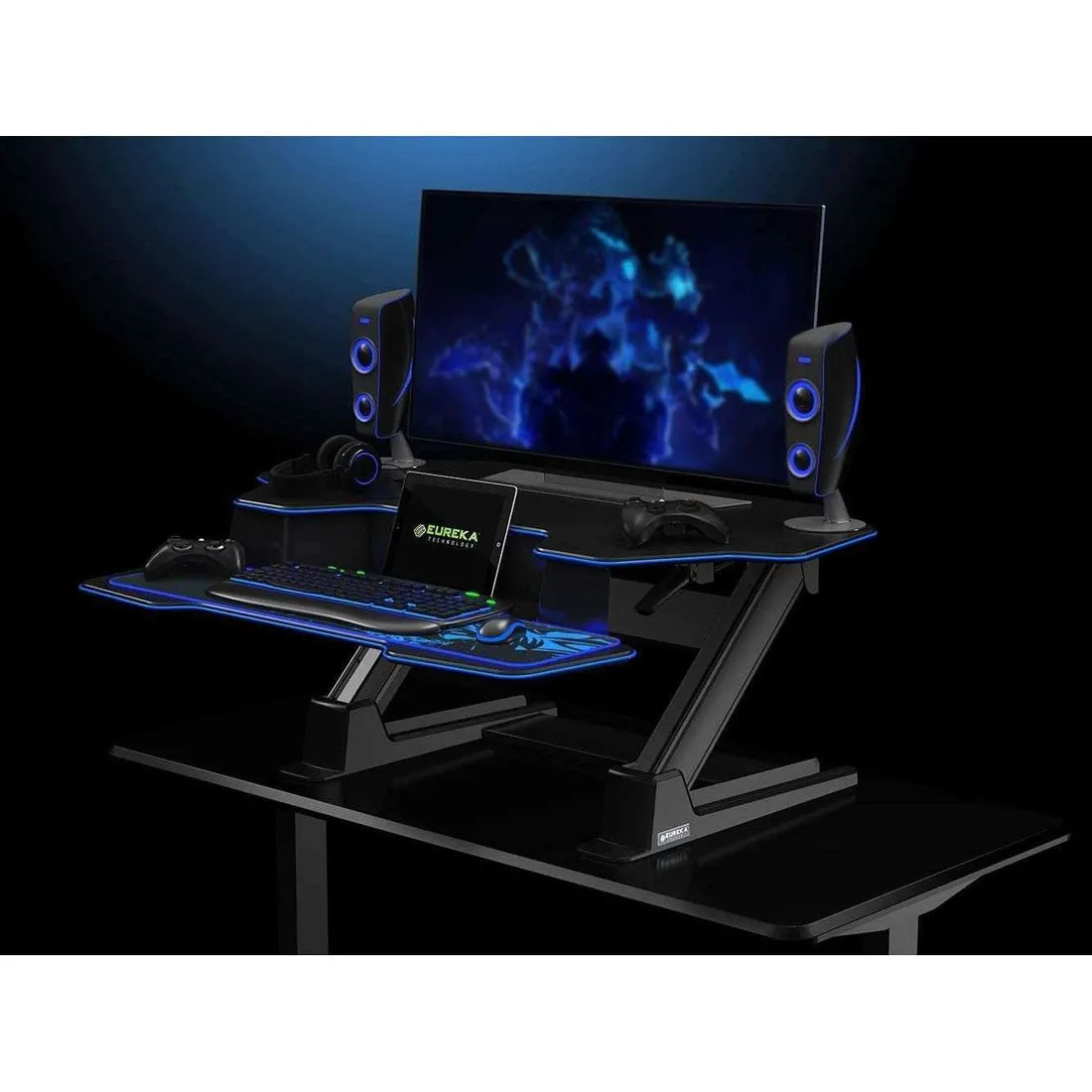 Eureka Ergonomic Black 46" Gaming Standing Desk Converter XL, ERK-CV-46B