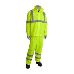 Falcon 353-1000LY-L/XL ANSI Type R Class 3 Two-Piece Value Rainsuit Set