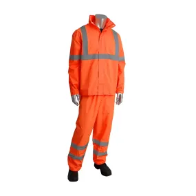 Falcon 353-1000OR-4X/5X ANSI Type R Class 3 Two-Piece Value Rainsuit Set