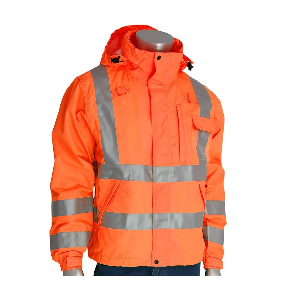 Falcon 353-2000-OR/L ANSI Type R Class 3 Heavy Duty Waterproof Breathable Jacket