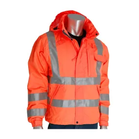 Falcon 353-2000-OR/L ANSI Type R Class 3 Heavy Duty Waterproof Breathable Jacket