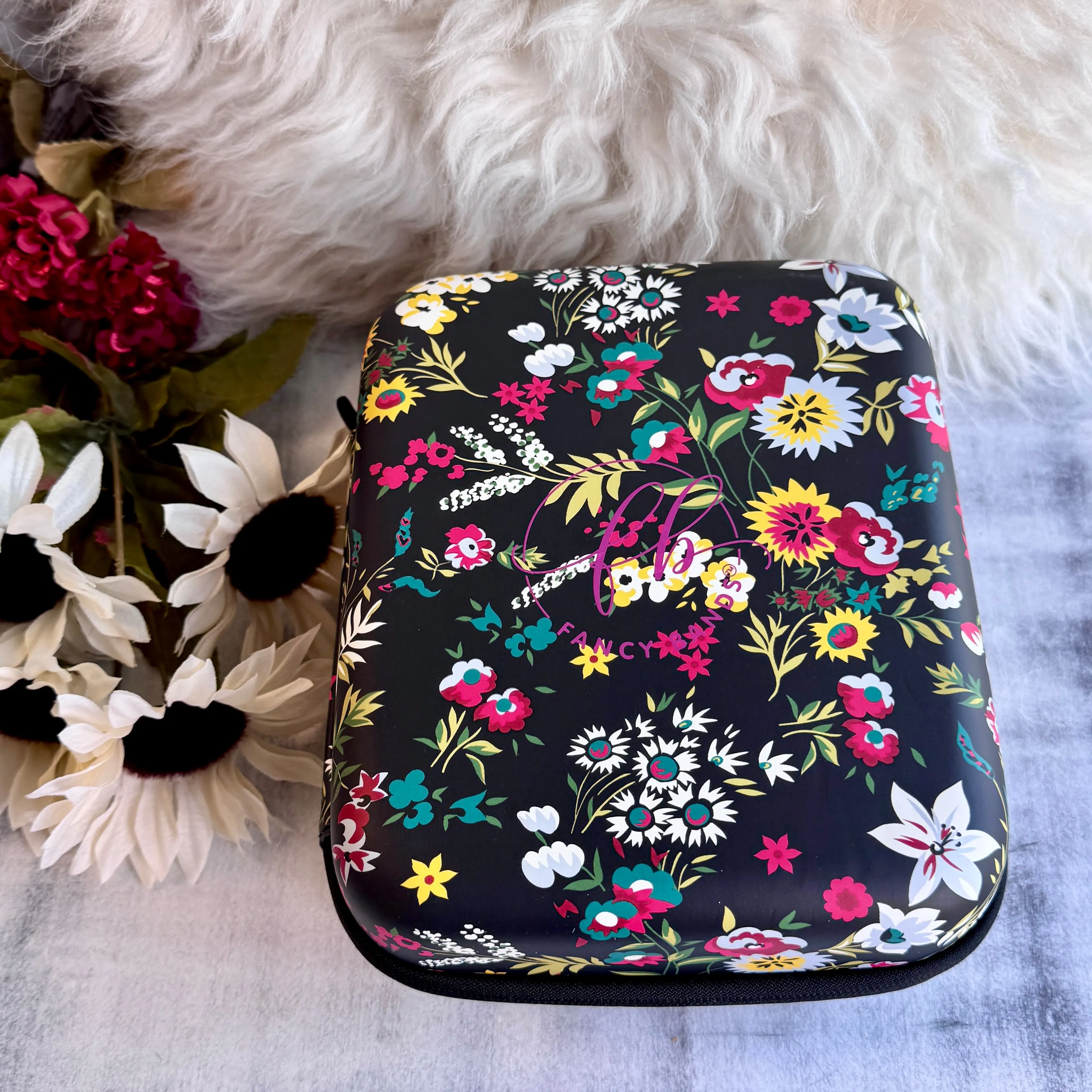 Fancy Floral Print Fancy Band Storage Case