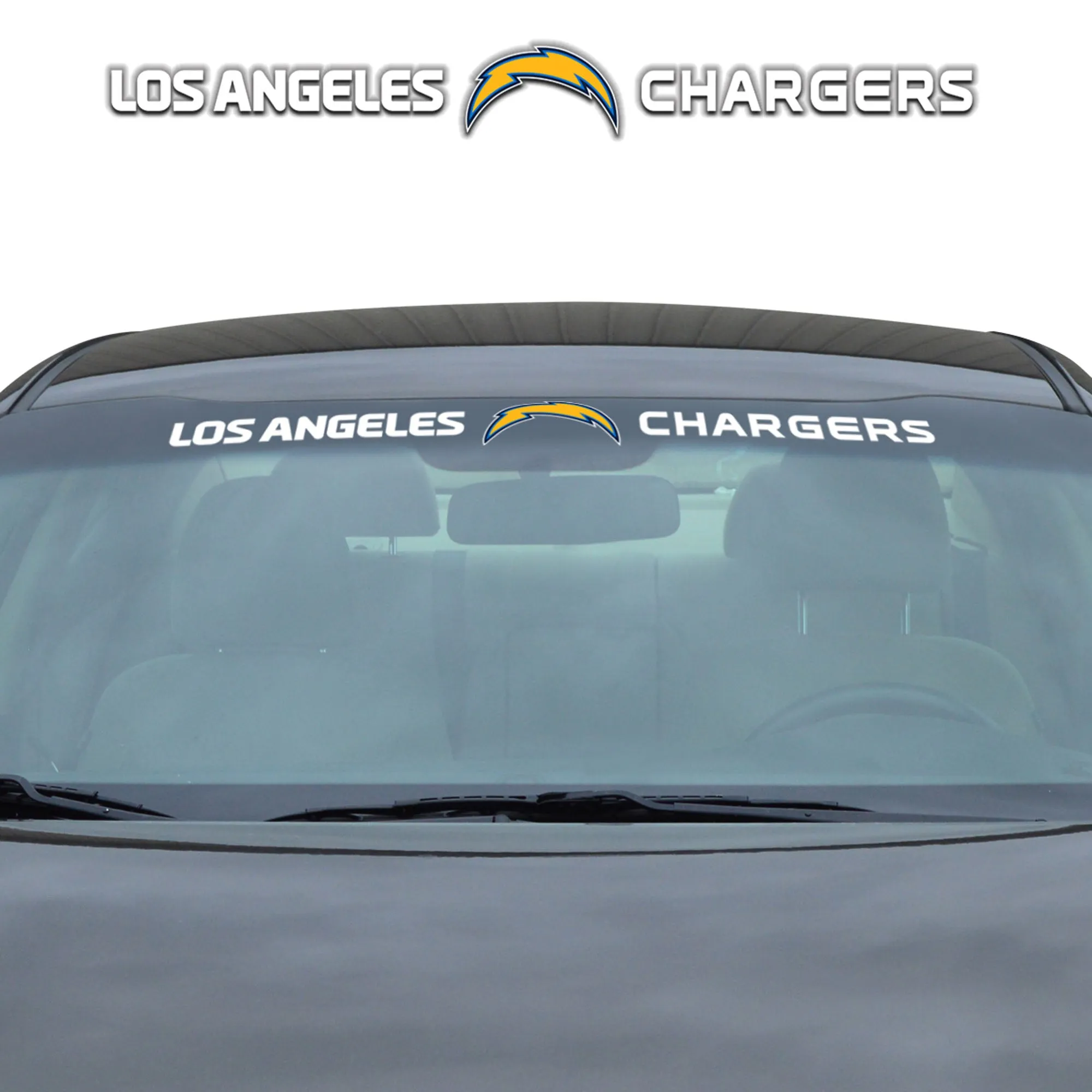 Fanmats Los Angeles Chargers Sun Stripe Windshield Decal 3.25" x 34"