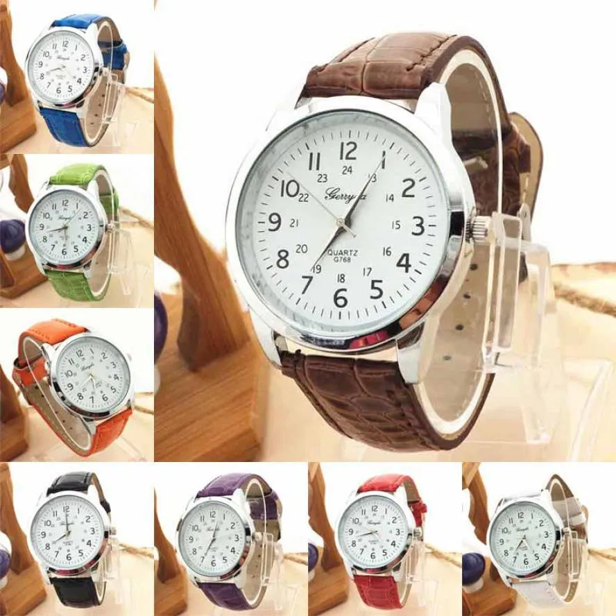 Fashion Elegant Luxury Woman Man Unisex Analog Ladies Watch Leather Strap Quartz Watch WristWatch