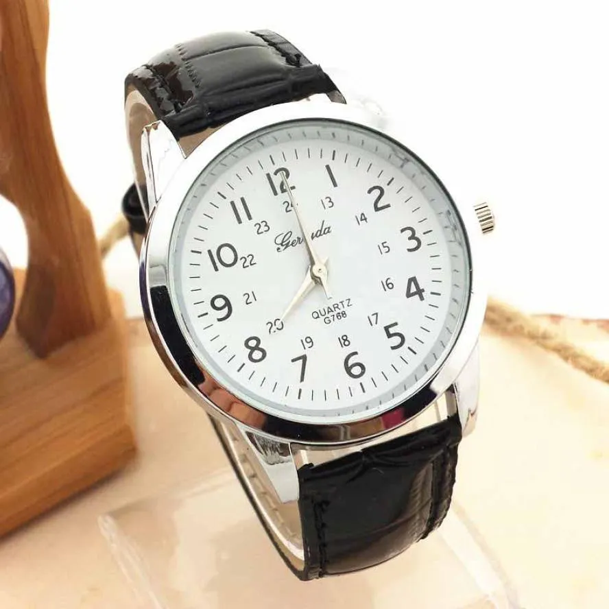 Fashion Elegant Luxury Woman Man Unisex Analog Ladies Watch Leather Strap Quartz Watch WristWatch