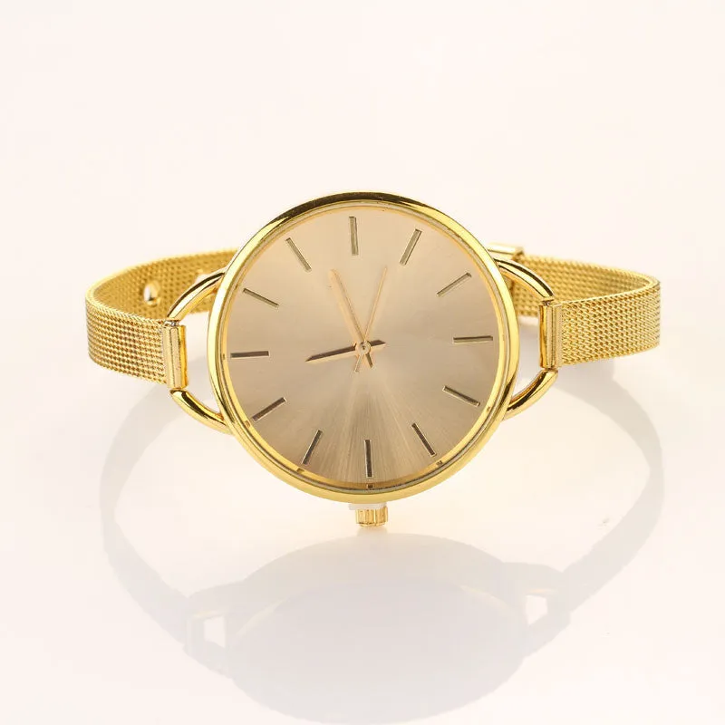 Fashion Luxury Band Watch Women Stainless Steel Strap Golden Watch Women Dress Watches quartz bracelet Wristwatches Hour