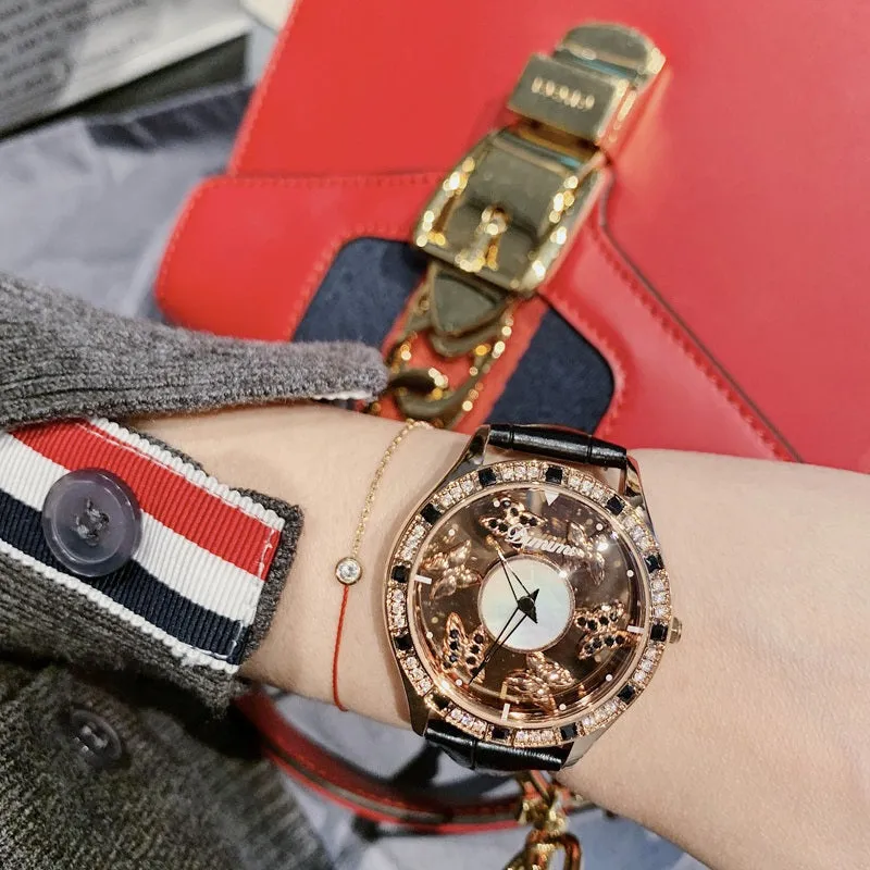 Fashion Rotatable Butterfly Pattern Women's Watch