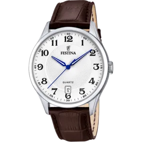 Festina Classics Leather Analog Mens Watch I Model F20426/1 Quartz Movement