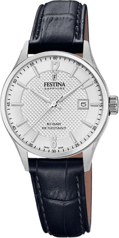 Festina Swiss Made Leather Analog Ladies Watch I Model F20009/1 Quartz Movement