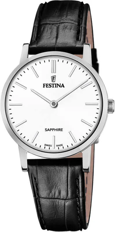 Festina Swiss Made Leather Analog Ladies Watch I Model F20013/1 Quartz Movement