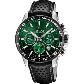 Festina Timeless Chronograph Leather Chronograph Mens Watch I Model F20561/5 Quartz Movement