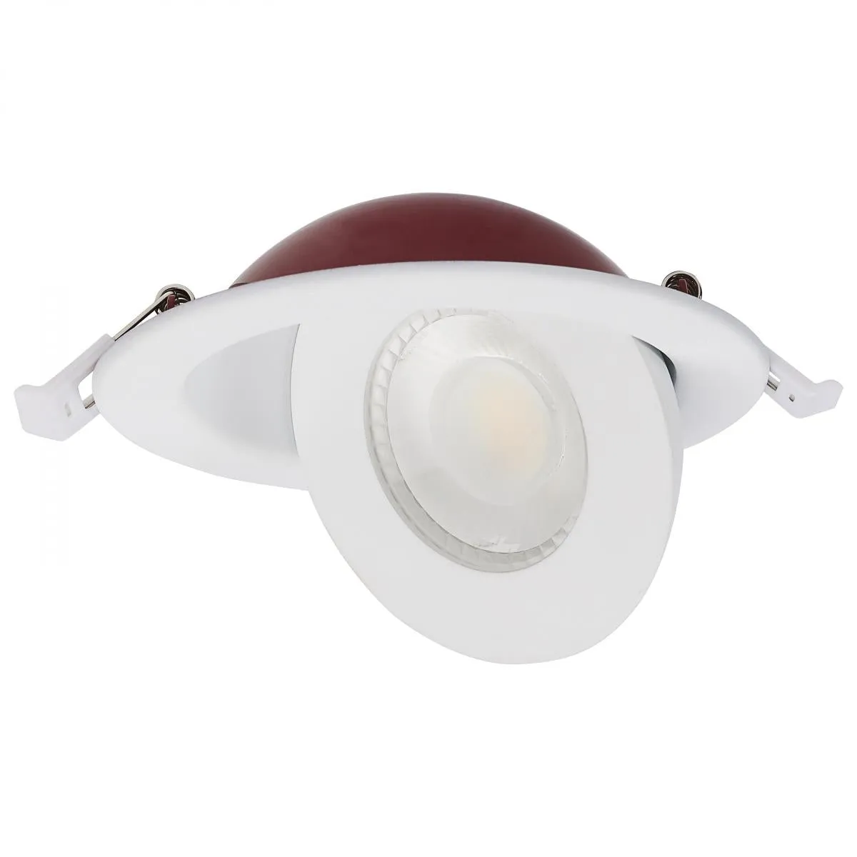 Fire Rated; 4 Inch Direct Wire Directional Downlight; Round Shape; White Finish; CCT Selectable