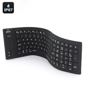 Foldable Bluetooth Silicone Keyboard with 108 Keys - Waterproof and Compact Design