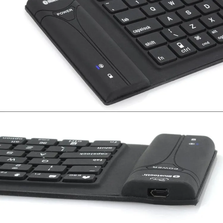 Foldable Bluetooth Silicone Keyboard with 108 Keys - Waterproof and Compact Design