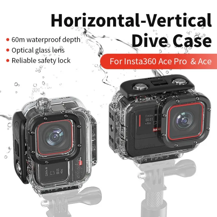 For Insta360 Ace aMagisn Horizontal and Vertical Shooting Dive Shell 60m Waterproof Shell Accessories