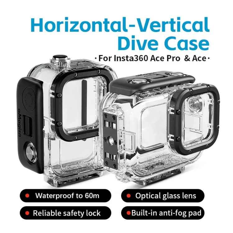 For Insta360 Ace aMagisn Horizontal and Vertical Shooting Dive Shell 60m Waterproof Shell Accessories